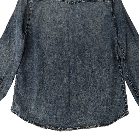 True Religion Blue Denim Casual Button Down Shirt - Picture 6 of 9